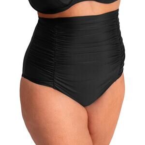 SHAPERMINT High Waisted Control Shaping Swim Bikini Bottoms Ocean Black NWT XL